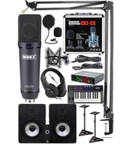Midex Private Paket-7 Stüdyo Ekipmanları Seti (Monitör Mikrofon Ses Kartı Kulaklık Midi Klavye)