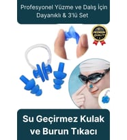 Profesyonel Elastik Silikon Kutulu Yüzme Dalış Uyku için Su Geçirmez Kulak ve Burun Klipsi Tıkacı