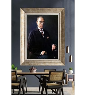 Gümüş Çerçeveli Atatürk Tablo ds28