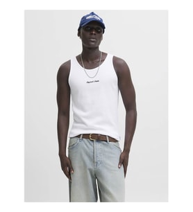 Jack & Jones Jornorrebro Rıb Tank Top Beyaz Erkek Kolsuz T-shirt 12284156