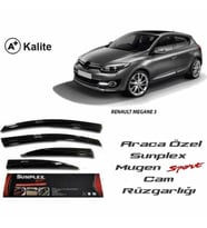Renault Megane 3 Mugen Cam Rüzgarlığı 2009-2016 arası 4'lü Sunplex (Beyaz)