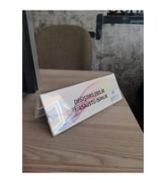 25x8 cm Şeffaf Değiştirilebilir Masaüstü Isimlik