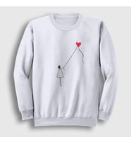 Presmono Unisex Beyaz Kite Girl Uçurtma Sweatshirt 288410tt