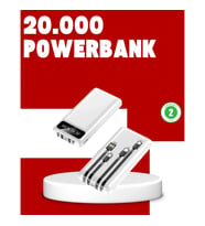 Mey İthalat® 20.000mAh PD Powerbank LED Işık LCD Ekran Dahili Kablo Çoklu Giriş