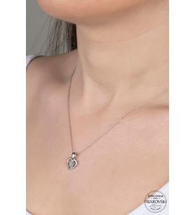SWAROVSKİ CRYSTAL KALP  925 AYAR GÜMÜŞ KOLYE