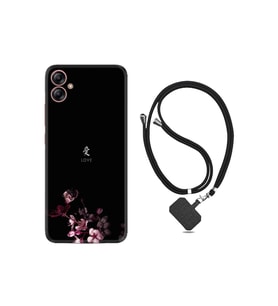 Samsung Galaxy A04e Kılıf Ipli Boyun Askılı Desenli Silikon Love 1629