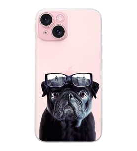 PrintiFy iPhone 15 Plus ile Uyumlu Köpek 3 Kamera Korumalı Şeffaf Kılıf