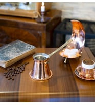 BAKIR CEZVE MODERN KONİK MODEL 2 KİŞİLİK
