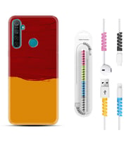 Realme 5i 5 Pro 6i 7 Pro 8 Kılıf Kablo Koruma Spiral Silikon Sarı Kırmızı Boya 1708