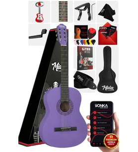 Midex CG-270PRP Mor Renk Klasik Gitar 4/4 Yetişkin Boy Sap Ayarlı Full Set