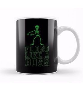 Flossing Floss Like A Boss Skeleton Kupa Bardak Porselen