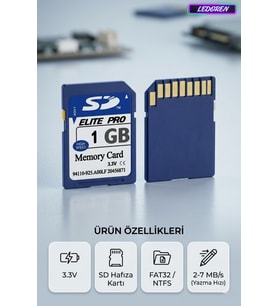 Elite Pro 1GB SD Hafıza Kartı - Secure Digital Flash Memory