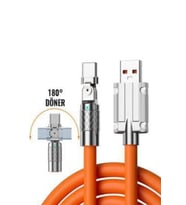 İthalat® 3 İn 1 Süper Hızlı Şarj Kablosu Android İos Uyumlu Silikon Şarj Kablosu