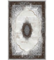 Eliana Home Baskılı, Yıkanabilir Kaymaz Taban Salon Halısı LNA0443 100x150 cm (Kahverengi)