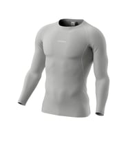 Ghassy Co. Erkek Pro Compression Nem Emici Atletik Performans Uzun Kollu Reglan Kol Spor Tişört (Açık Gri)