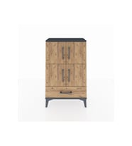Arges Komodin 4 Raflı Tek Çekmeceli 4 Kapaklı 60x30x96 Antrasit-Çam