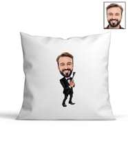 Kişiye Özel İş Adamı Tasarımlı Karikatür Yastık 38