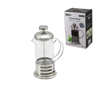FRENCH PRESS METAL KAFES - METAL KAPAK 350ML CAM BİTKİ SÜZGEÇİ (5343)