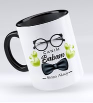 BK Gift Kişiye Özel Canım Babam Tasarımlı Siyah Kupa Bardak - Model 5