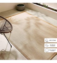 Ocean Home Textile Leke Tutmaz İç Dış Mekan Bej Renk Balıksırtı Halı Kilim 160 x 230 cm