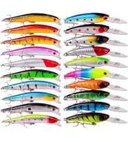 Valkyrie 20 Adet Karışık Minnow Crankbait Swimbait Rapala Sahte Yem Olta Seti Balık İğnesi