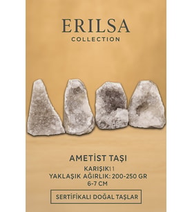 Sertifikalı Ametist Taşı Kütlesi 200-250 Gr – Doğal Ham Kristal Şifa Taşı Stresi Azalt Huzur Ver (Çok Renkli)