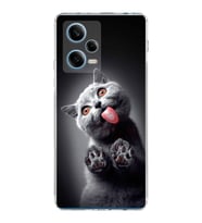 PrintiFy Xiaomi Redmi Note 12 Pro 5G ile Uyumlu 1mm Slim Fit Kedi 2 050c Baskılı Şeffaf  Kılıf