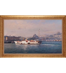 EV İŞYERİ OFİS İÇİN ALTIN ÇERÇEVELİ PASPARTULU TABLO VB810