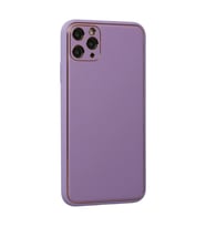 İphone 11 Pro Max Kılıf Coco Deri Silikon Kapak - Lila