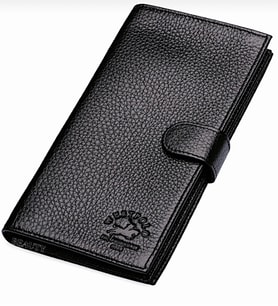 Westpolo West Polo Hakiki Deri Unisex Telefon Bölmeli Uzun Cüzdan Kartlık Siyah
