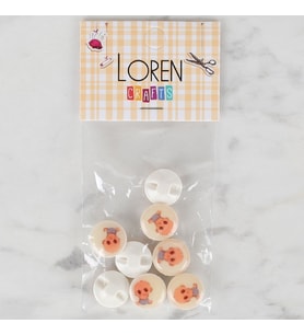 Crafts 8 Li Krem Bebek Düğme - 673