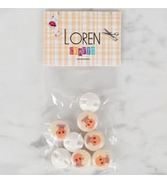 Crafts 8 Li Krem Bebek Düğme - 673