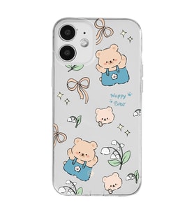 Iphone 12 Uyumlu Happy Bears Tasarımlı Şeffaf Telefon Kılıfı