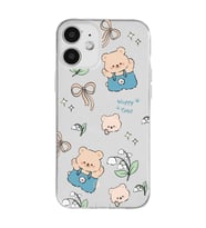 Iphone 12 Uyumlu Happy Bears Tasarımlı Şeffaf Telefon Kılıfı