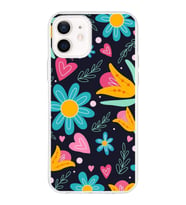 PrintiFy Apple  iPhone 12 Mini ile Uyumlu 1mm Slim Fit Retro Renkler 1 Baskılı Şeffaf  Kılıf