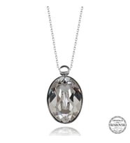 Swarovski Crystal Taşlı Oval Gümüş Kadın Kolye