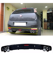 Fiat Punto Evo Siyah Difüzör 4 Krom Egzoz Görünümlü Difizör Arka Ek Body Kit