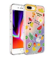 iPhone 8 Plus Kılıf Renkli Desenli Sert Silikon Zore Korn Kılıf NO4
