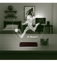 Luvivia Futbolcu Hediye Kişiye Özel 3D Lamba - Masa Gece Lambası