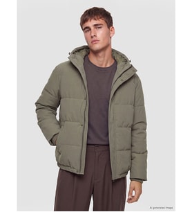 LCW Vision Yeşil Regular Fit Kapüşonlu Erkek Şişme Mont