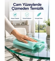Mikrofiber Cam Bezi Çizmeden Temizlik Sağlayan Yüksek Su Emici Cam Silme Bezi 40x60 cm