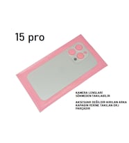 iPhone 15 PRO Arka Pil Batarya Kapağı (CAM) GRİ