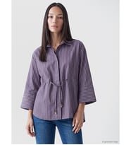 LCW EVERYDAY Mürdüm Bağcıklı Modal Karışımlı Oversize Kadın Gömlek
