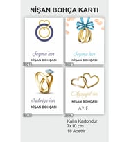 Nişan Bohçası Kartları, Gelin Çeyiz Bohça Kartı, Bohça Kartı 18 Adet 7x10 Cm Kart