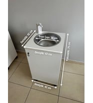 Taşınabilir Mobil Lavabo - Yeni Yönetmeliğe Uygun Muayenehane Tipi - Şarjlı Pompalı (75x42x42 cm) (Tatlı Beyaz)