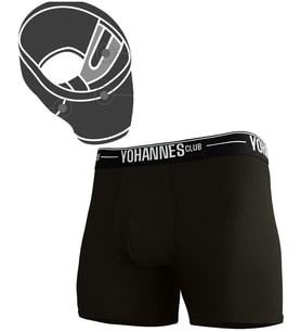 Yohannes Club, Erkek Özel Bölmeli Pamuklu Boxer, Renk Seçenekli, Tekli Paket (Siyah)