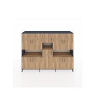 Hyperion Dolap 14 Raflı 10 Kapaklı 220x44x163 Antrasit-Çam