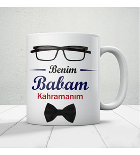 Benim Babam Kahramanım Babalar Günü Baskılı Kupa Bardak Kahve Kupa Bardak