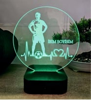 Kişiye Özel Futbol Temalı LED Lamba – İsimli Gece Lambası  Adaptörlü