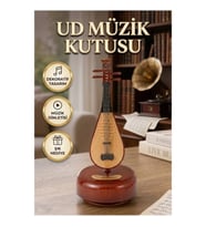 Ud Tasarımlı Ahşap Görünümlü Melodili Dekoratif Müzik Kutusu